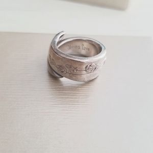 Sterling Silver Ring with Rose Design